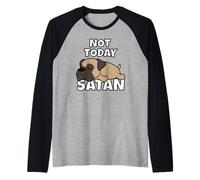 Bullmastiff Perro Perezoso Not Today Satan Camiseta Manga Raglan
