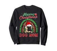 Bullmastiff Santa Dog Mom Boho Rainbow Christmas Xmas Sudadera