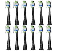 Bullnas Cabezales de cepillo de repuesto compatibles con Philips Sonicare ProtectiveClean 6100, 5100, 4100, cepillo de dientes eléctrico W para Sonicare 6062/95, negro, 12 unidades