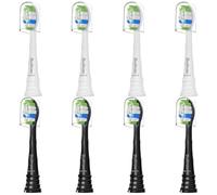 Bullnas Cabezales de repuesto compatibles con cepillos de dientes eléctricos Philips Sonicare ProtectiveClean 4100 5100 5300 6100, W cabezal de repuesto para Sonicare, negro/blanco, 8 unidades