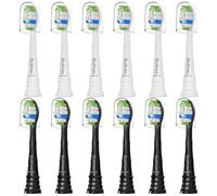 Bullnas Paquete de 12 cabezales de cepillo de dientes de repuesto compatibles con Philips Sonicare, cabezal de cepillo para cepillos de dientes eléctricos Phillips Sonicare C-1 C-2 4100 5100 5300