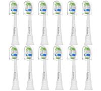 Bullnas Paquete de 12 cabezales de repuesto para cepillos de dientes eléctricos Philips Sonicare, compatibles con Philips Sonicare C-1 C-2 4100 5100 5300 6100, color blanco