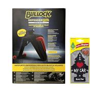 Bullock Defender Pro Black - Bloqueo antirrobo universal para coche, escudo de seguridad de aleación reforzada, ideal para City Car, fácil instalación + Arbre Magique Black Pine