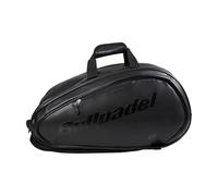 BULLPADEL - Paletero Pádel BPPEX005 Avant Color Negro, Bolso Pádel en Símil Piel, para 4 Palas, Ropa y Accesorios, 58×30×33 cm, 2 Compartimentos Térmicos, Bolsillo Ventilado para Calzado