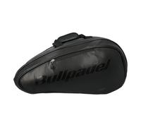 Bullpadel - Paletero Pádel BPPEX005 Avant Color Negro, Bolso Pádel en Símil Piel, para 4 Palas, Ropa y Accesorios, 58×30×33 cm, 2 Compartimentos Térmicos, Bolsillo Ventilado para Calzado