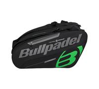 BULLPADEL - Paletero Tour Blanco, con Detalles en Verde, con Bolsillos para Palas, Compartimento para Ropa o Material y Bolsillos Auxiliares, Asas Acolchadas y de Mano para Transportar, Gran Capacidad