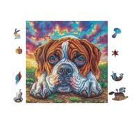 BullPerro Cachorro Rompecabezas 100 Piezas Cartón para Principiantes Días Lluviosos para Pasar Tiempo Vacaciones Fines De Semana Regalo Cumpleaños 28x28cm