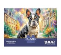 Bullperro francés Puppy Puzzle Desafío Juguetes 1000 Piezas Perro de Mascota Lindo Rompecabezas Pasatiempo Creativo para Adultos Y Niños A Partir De 12 Años 38x26cm/1000pcs