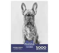 Bullperro francés Puzzle Imposible,desafío for Adults Juego EduGatoivo 1000 Piezas Obra De Arte De Juego De para Adultos, Regalos A Partir De 14 Años 38x26cm/1000pcs