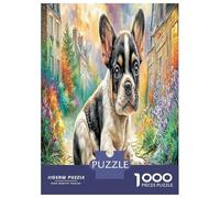 Bullperro francés Puzzle Intelectual Desafío 1000 Piezas Perro de Mascota Lindo Juego De Rompecabezas Juego Familiar para Adultos Y Niños A Partir De 12 Años 52x38cm/1000pcs