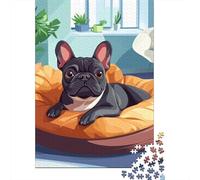 BullPerro francés Puzzles Imposible,desafío for Adults Entretenimiento Creativo 1000 Piezas Obra De Arte De Juego De para Adultos Y Niños 1000pcs (75x50cm)
