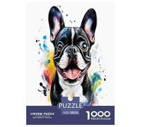 Bullperro francés Puzzles Imposible,desafío for Adults Juego EduGatoivo 1000 Piezas Obra De Arte De Juego De para Adultos Y Niños Mayores De 12 Años 38x26cm/1000pcs