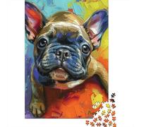BullPerro francés Puzzles Imposible,desafío para Adultos Juego EduGatoivo 1000 Piezas Obra De Arte De Juego De para Adultos Y Niños 1000pcs (75x50cm)