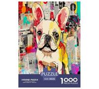 Bullperro francés Puzzles Imposible,desafío para Adultos Juego EduGatoivo 1000 Piezas Obra De Arte De Juego De para Adultos, Regalos A Partir De 14 Años 38x26cm/1000pcs