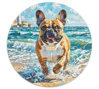 BULLperro Francese 1.000 Piezas, Puzzle, Puzzle Adultos para Aliviar El Estrés, Mascotas Lindas Rompecabezas Circular, Juegos Intelectuales para, Juguetes Creativos contra El Estrés,