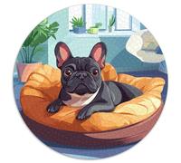 BULLperro Francese 1000 Pieza Rompecabezas Juegos De Puzzle Clásico Puzzle Redondo Aliviador del Estrés para Adultos Y Niños 1000pcs (67.5x67.5cm)