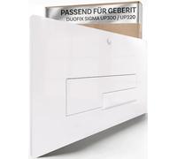 Bullseat Piano - Picaporte para inodoro (2 volúmenes de descarga I con | Placa de accionamiento para cisternas empotradas Geberit Duofix Sigma UP300/UP320, 12 cm I Dual Flush I brillante