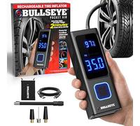 Bullseye Pro - Inflador de neumáticos de automóvil portátil, recargable de 6500 mAh, inflador de neumáticos portátil para bomba de aire de neumáticos de coche, bomba de aire para neumáticos de