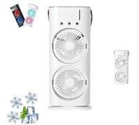 Bullseyeair Portable Double Fan, 3 in 1 Bullseyeair Fan, 180° Rotation Portable Double-Ended Spray Fans, Rechargeable Misting Fans, 600ml Water Tank, for Office & Bedroom & Outdoor Cooling (White)
