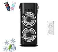 Bullseyeair Portable Double Fan, 3 in 1 Bullseyeair Fan, 180° Rotation Portable Double-Ended Spray Fans, Rechargeable Misting Fans, 600ml Water Tank, for Office & Bedroom & Outdoor Cooling (Black)