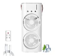 Bullseyeair Portable Double Fan, Double-Ended Spray Fan, 2025 New Portable Rechargeable Misting Fans with Remote Control, 3 Speeds Mini Air Cooler with, 600ml Water Tank, Suitable Home, Office (white)