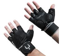 Bullstep® - Pro Guantes Gimnasio Hombre Mujer con Muñequeras | Guantes Gym Gloves Acolchados Antideslizantes para Entrenamiento Pesas, Fitness, Crossfit, Calistenia | Guantillas Gimnasio (S)