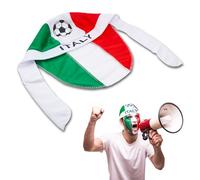BullTek Bandana para aficionados de la selección italiana, transpirable y elástica, deportiva, bandera italiana con balón de fútbol, gorro deportivo, accesorio perfecto para el deporte