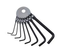 BullTek Juego de llaves hexagonales de acero bruñido - 8 unidades (1,3 mm - 6 mm) - Herramientas de precisión con soporte rígido - Duraderas, resistentes y antioxidantes para uso profesional