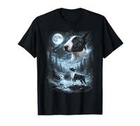 Bullterrier inglés Aullando a la Luna Retro 90's Dog Camiseta
