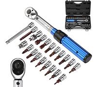 BULLTOOLS Juego de llaves dinamométricas de 1/4 pulgadas de doble dirección ajustable de 90 dientes con hebilla (20-200 pulgadas.lb / 2.26-22.6 Nm)