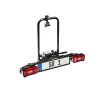 Bullwing SR1 - Portabicicletas para 1 bicicleta en el enganche del remolque del coche (protección antirrobo, soporte de marco, correa tenso)
