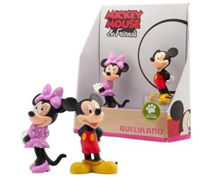 Bullyland 15083 - Juego de Figuras de Disney Mickey y Minnie en Caja de Regalo, 2 Piezas, Figuras pintadas a Mano, sin PVC, Regalo Ideal para niños y niñas para Jugar de fantasía