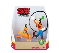 Bullyland 15085 - Juego de Figuras de Juguete de Walt Disney Mickey Mouse, luto y Goofy, cariñosamente pintadas a Mano, sin PVC, Gran Regalo para niños y niñas para Jugar imaginativamente