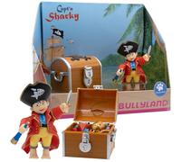 Bullyland 18900 - Figura Pirata Capitán Sharky con baúl, Detallada, Ideal como pequeño Regalo para niños a Partir de 3 años