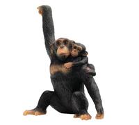 Bullyland Figura de juego 63594 – Chimpancé con bebé, aprox. 10,5 cm, pintada a mano, sin PVC
