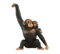 Bullyland 63594 - Figura de Juego, chimpancé con bebé, Aprox. 10,5 cm de Altura, figura Pintada a Mano, sin PVC, para Que los niños jueguen de Forma imaginativa