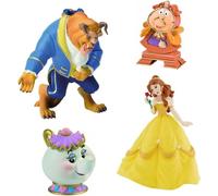 Bullyland Walt Disney La Bella y la Bestia 4 Set de Figuras - La Bestia Hermosa Big Ben Péndulo Madame Samovar