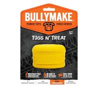 BULLYMAKE Juguete masticable de Goma para Perros Toss N' Treat con Hamburguesa con Queso, Juguetes de Goma para Perros, Fabricado en Estados Unidos, Juguete de Relleno de golosinas
