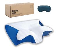 Bulnire 2-in-1 Ergonomic Neck Pillow, Dreamsleepz Pillow, Ergonomic Orthopaedic with Contoured Support for Sides, Sleep Fit Orthopaedic Design for Healthy Sleep (Blue)