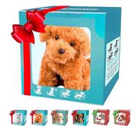 Bulnire Robot Dog, Realistic Robot Puppy, Realistic Puppy with Soft Fur, Walks, Barks, and Wags Tail, Suitable for Children Under 3 Years Old (B)