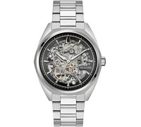 Bulova Reloj analógico automático para Hombre con Correa de Acero Inoxidable 96A293, Negro, Pulsera