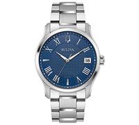 Bulova 96B386 - Reloj analógico de Cuarzo para Hombre con Correa de Acero Inoxidable, Azul, Pulsera