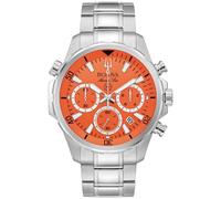 Bulova 96B395 - Reloj analógico de Cuarzo para Hombre con Correa de Acero Inoxidable, Naranja, Pulsera