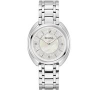 Bulova Reloj analógico de Cuarzo para Mujer con Correa de Acero Inoxidable 96P240, Plata, Pulsera