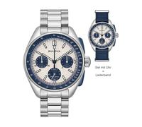 Bulova Lunar Pilot Uhr 98K112 Cronógrafo para hombres Con pulsera adicional