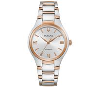 Bulova Sutton Automatic 98L313 - Reloj de Pulsera para Mujer de Color Oro Rosa y Plata con Correa de Acero Inoxidable, 3 Bares, diámetro de la Caja: 34 mm