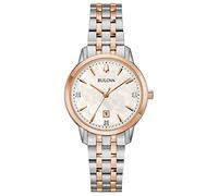 Bulova 98P213 - Reloj analógico de Cuarzo para Mujer con Correa de Acero Inoxidable, nácar, Pulsera