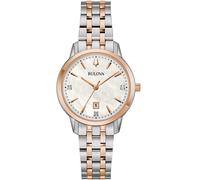 Bulova 98P213 - Reloj analógico de Cuarzo para Mujer con Correa de Acero Inoxidable, nácar, Pulsera