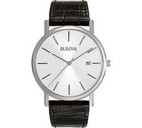 Bulova Classic 96B104 - Reloj de pulsera de diseño elegante para hombre - Correa de cuero - Acero inoxidable - Negro