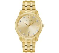 Bulova Classic Diamond Sutton - Reloj de Cuarzo de 3 manecillas para Hombre, 40 mm, Dorado, Talla única, Sutton - Pulsera de Acero Inoxidable de Cuarzo Dorado con Diamantes
